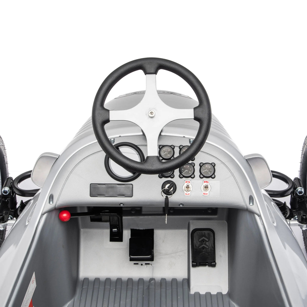 24V Audi Union Type D Silver Arrow Ride-On with Air-Filled Rubber Tires, 350W Brushless Motor