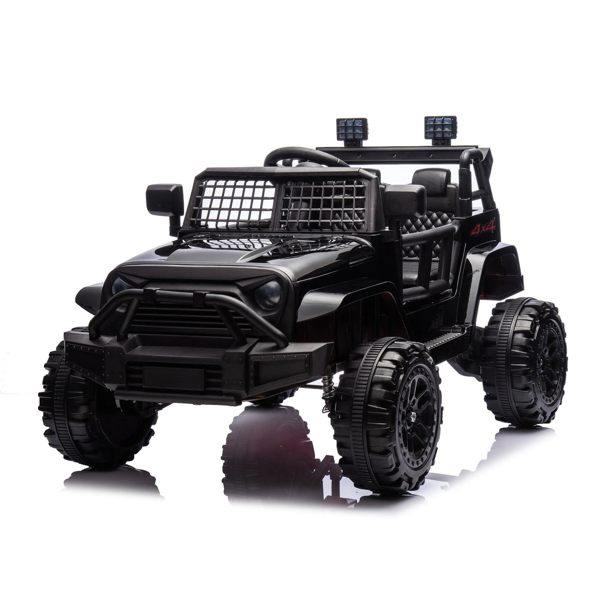 12V Kids Ranger 4X4 Ride-On Jeep-Style Truck with EVA Tires, LED Lights, Music, Remote