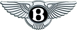 Silver and black winged emblem with a large B in the center.
