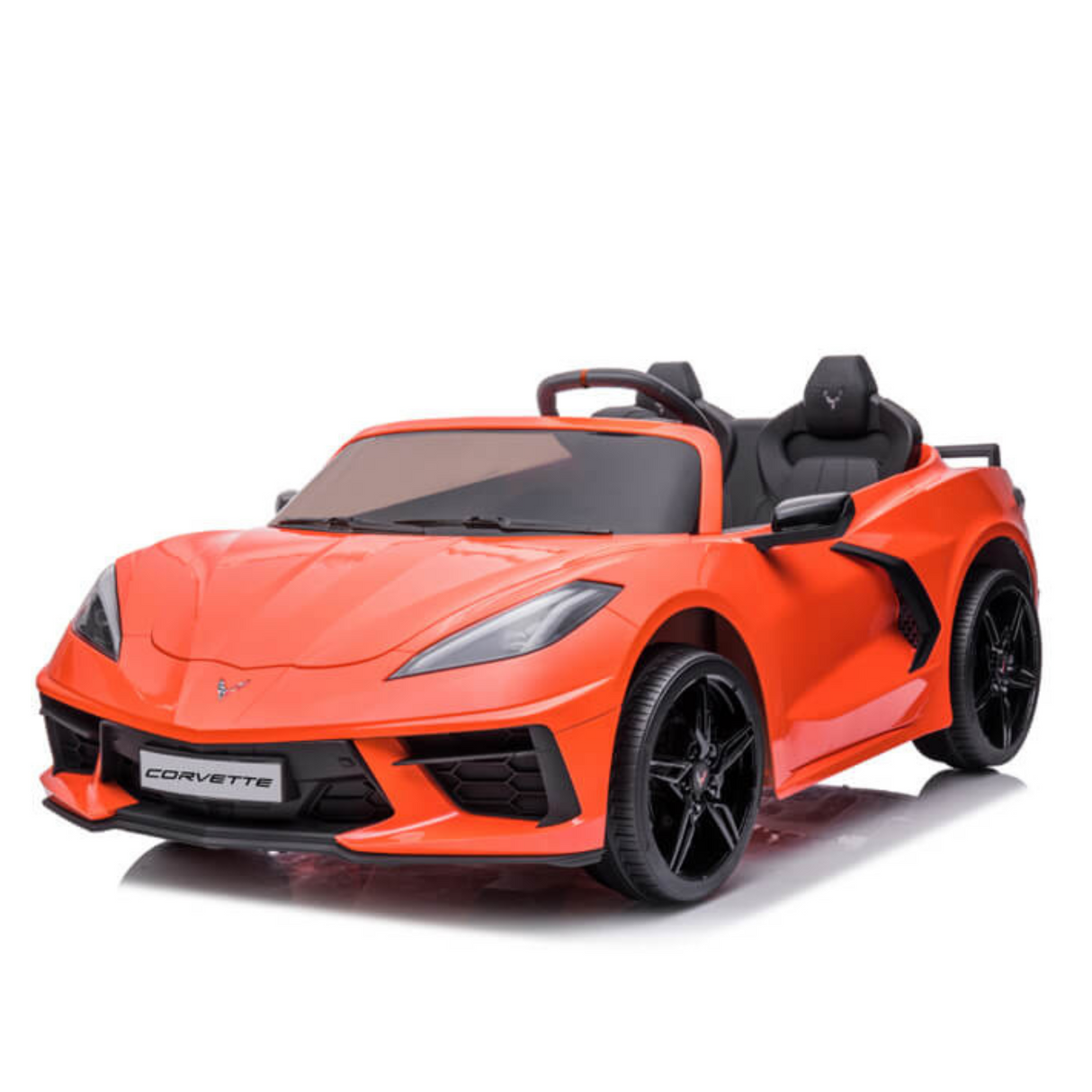 Orange 24V Premium Corvette C8 with EVA Wheels, Leather Seats and RC