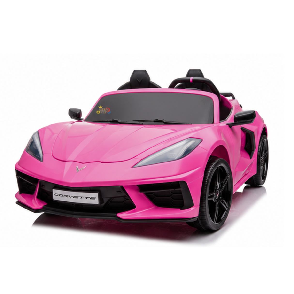 Pink 24V Premium Corvette C8 with EVA Wheels, Leather Seats and RC