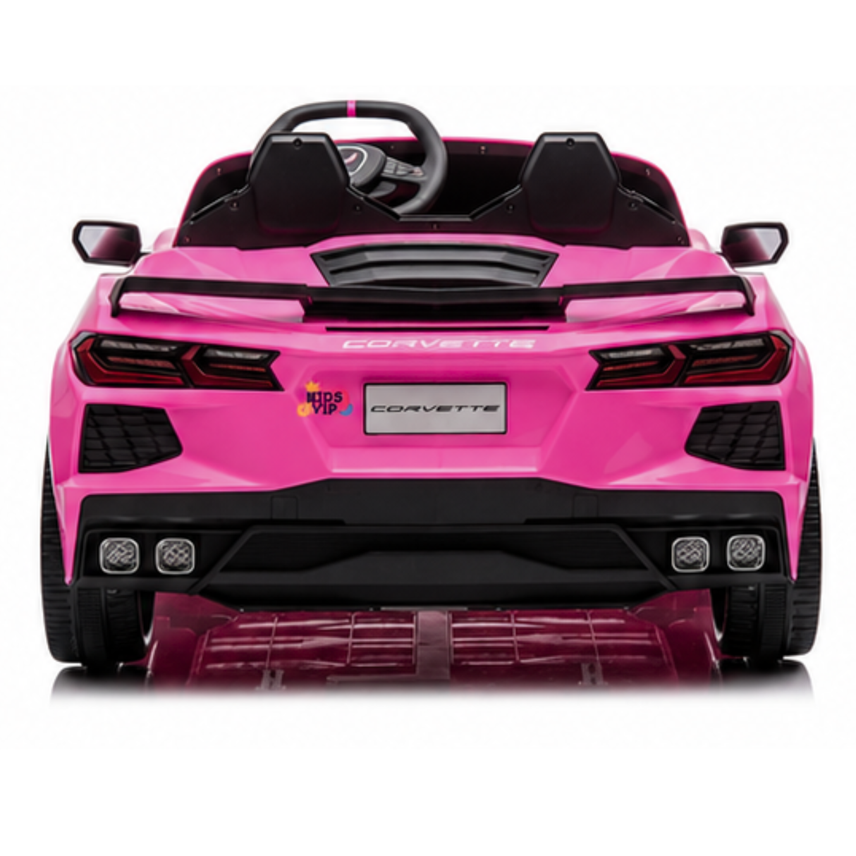 Pink 24V Premium Corvette C8 with EVA Wheels, Leather Seats and RC