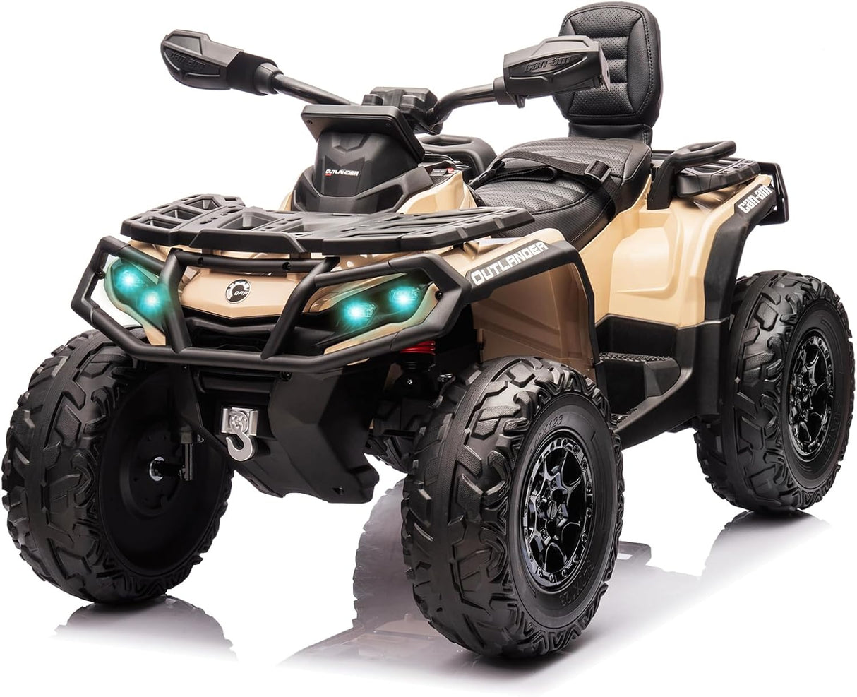 Camel 24V Premium Edition Can-Am Outlander 4WD Ride-On Quad ATV for 2 Kids