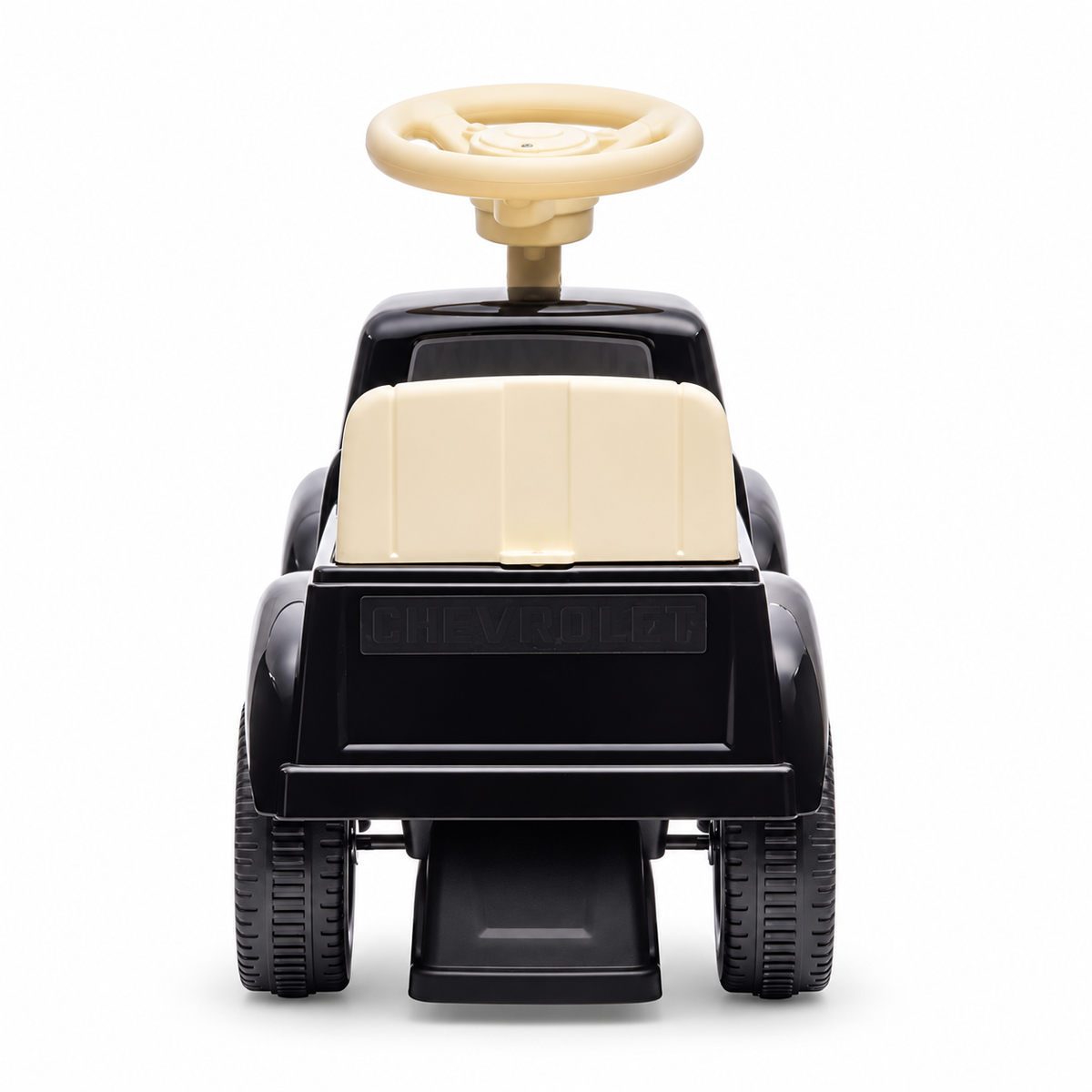Toddlers Black Chevrolet 3100 Vintage Foot-To-Floor Ride-On Push Car with Music, Storage