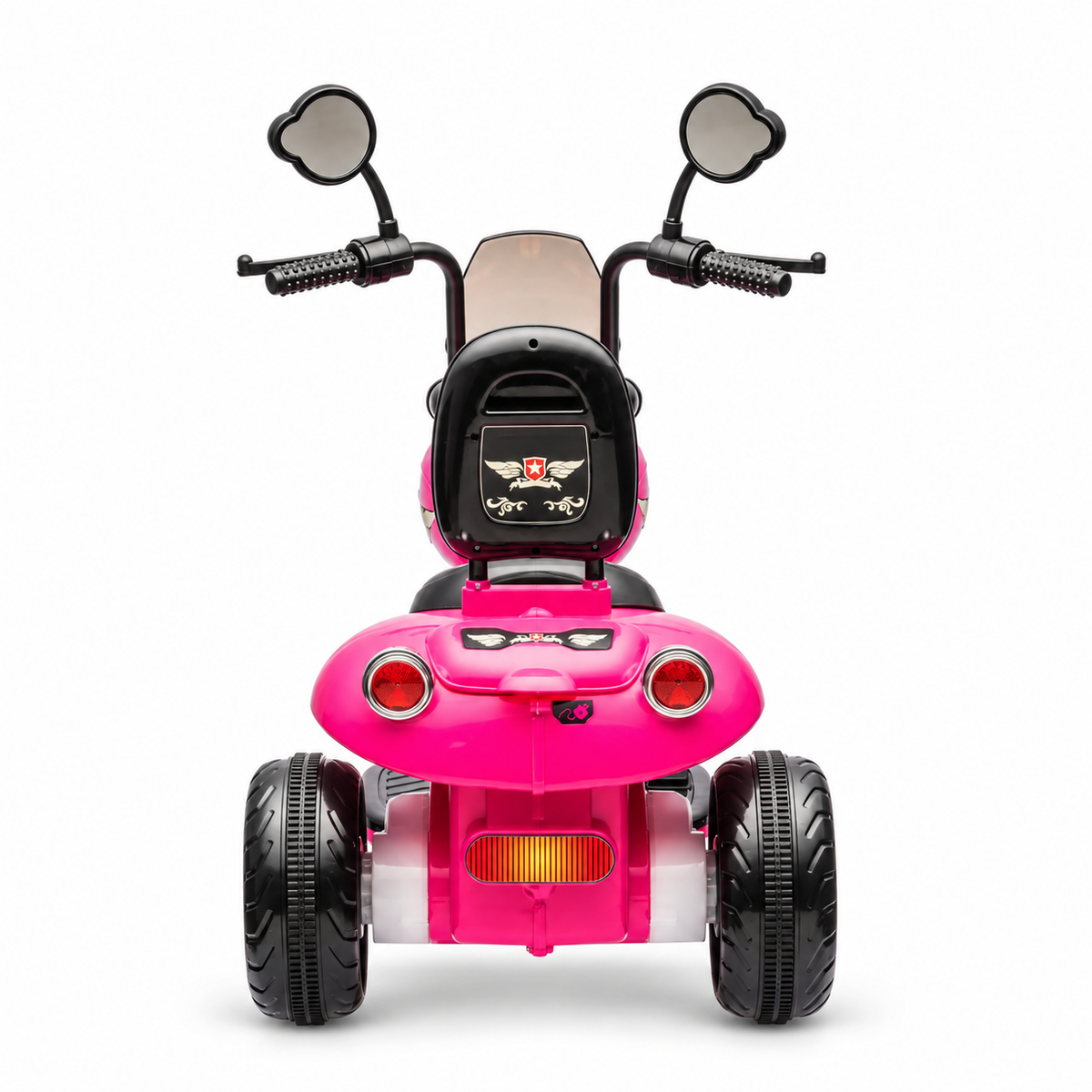 Pink 12V/35W 3-Wheel Chopper-Style Cruiser Ride-On Motorcycle with LED Lights
