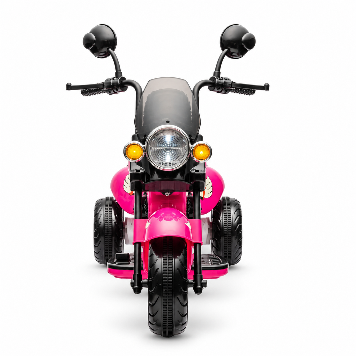 Pink 12V/35W 3-Wheel Chopper-Style Cruiser Ride-On Motorcycle with LED Lights