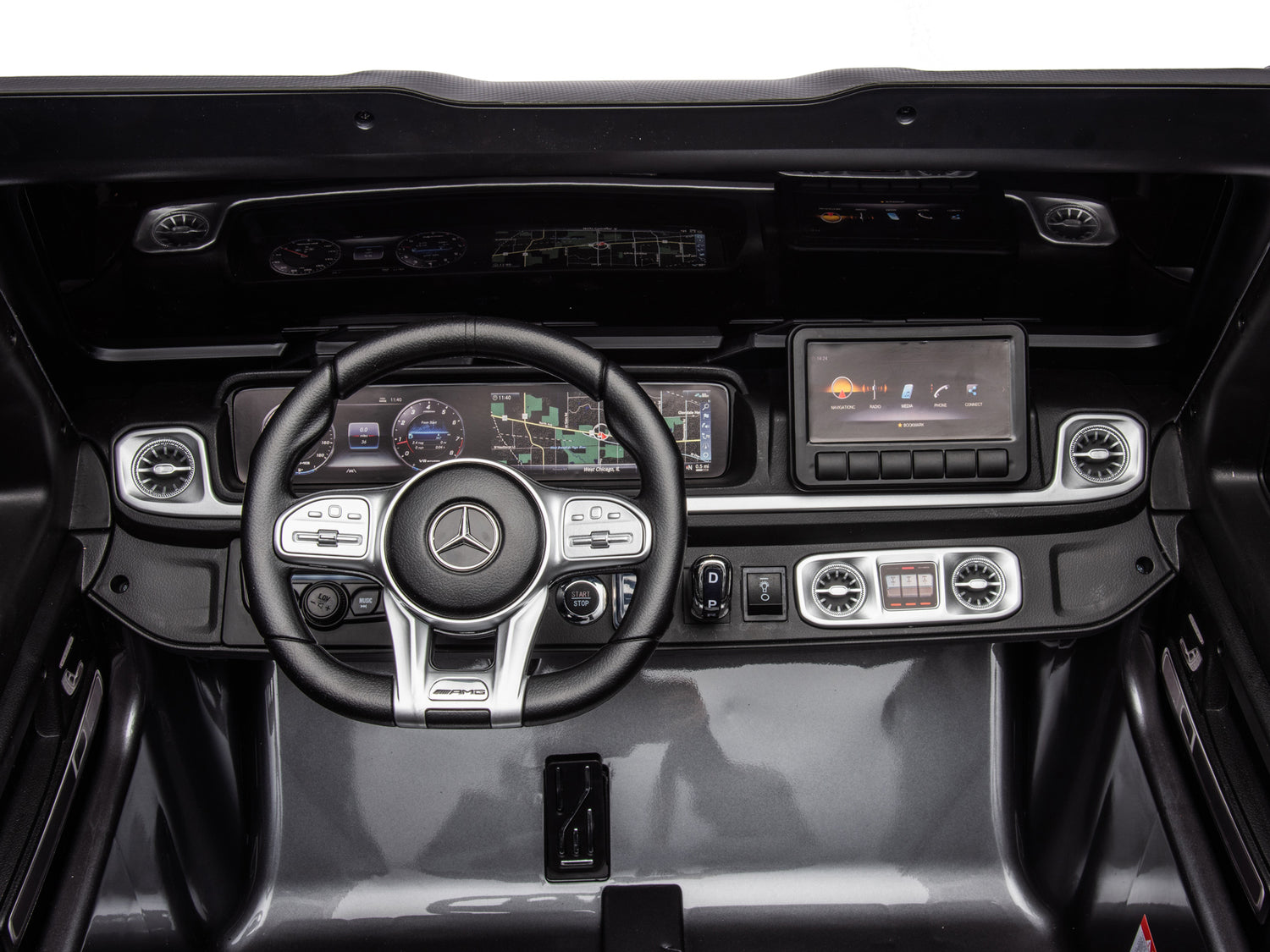 Grey Metallic 2x24V/4WD Platinum XXL Mercedes G63 Ride On Truck with MP4, EVA Wheels & Leather Seats