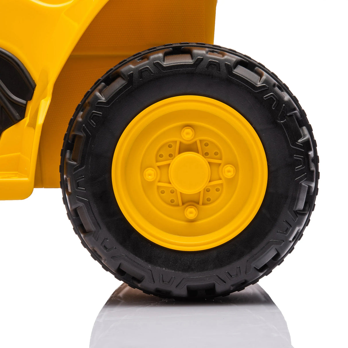 Yellow 6V Kids Mini CAT Themed Ride-On Quad ATV with LED Lights, Sound