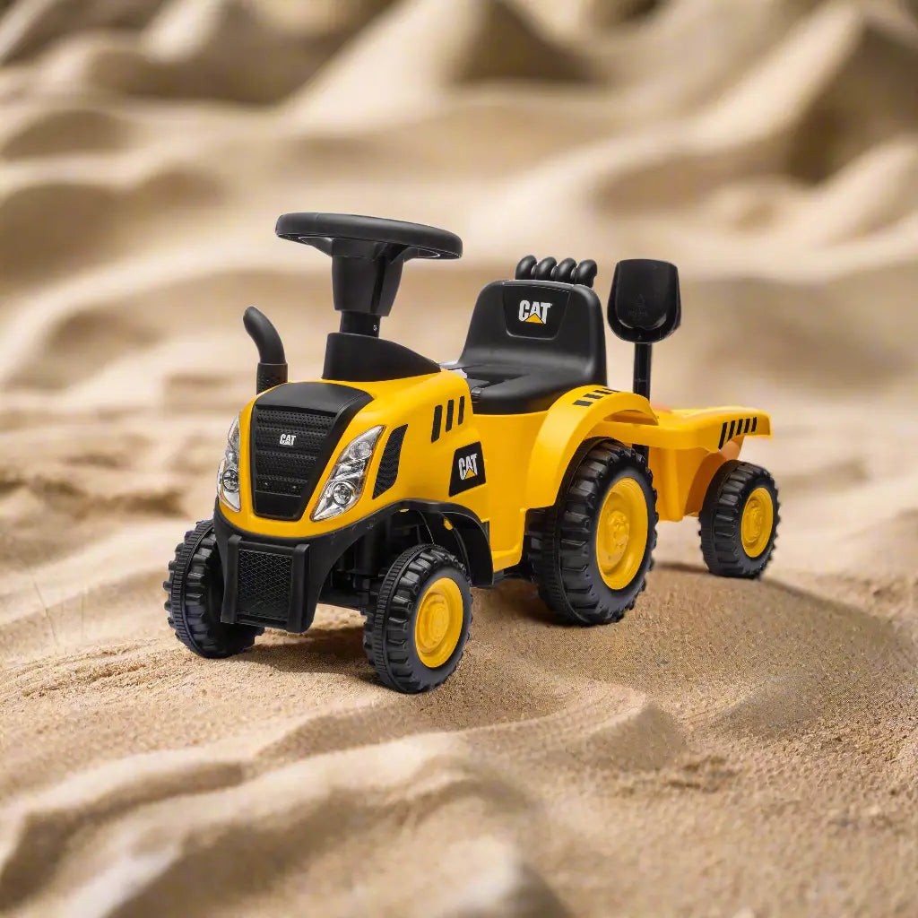 Toddlers CAT Holland Tractor Trailer Foot-to-Floor Ride-On with Detachable Trailer, Sound