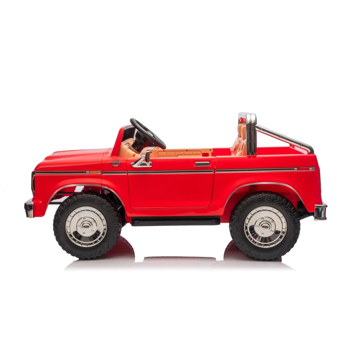 Red 24V Ford 150 Vintage 2-Seater 4X4 AWD Ride-On Truck with EVA Tires, Music, Remote