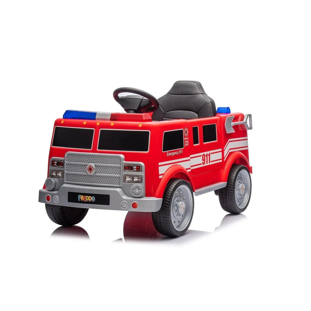 12V 1-Seater Ride-On Fire Truck with EVA Tires, Emergency Lights, Music, Remote