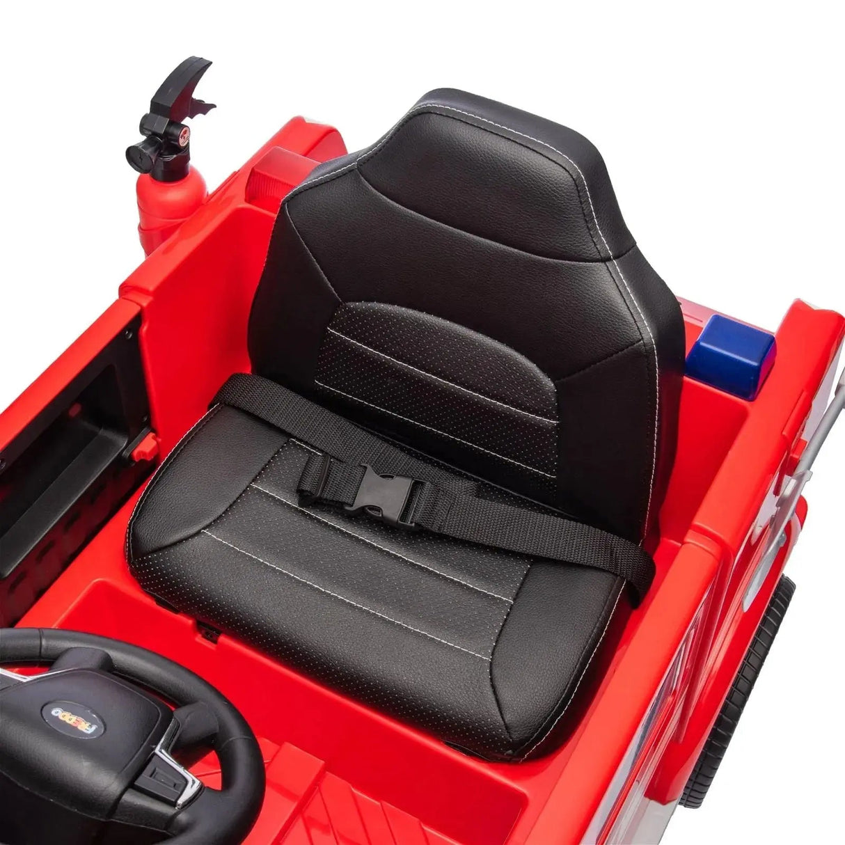 12V 1-Seater Ride-On Fire Truck with EVA Tires, Emergency Lights, Music, Remote