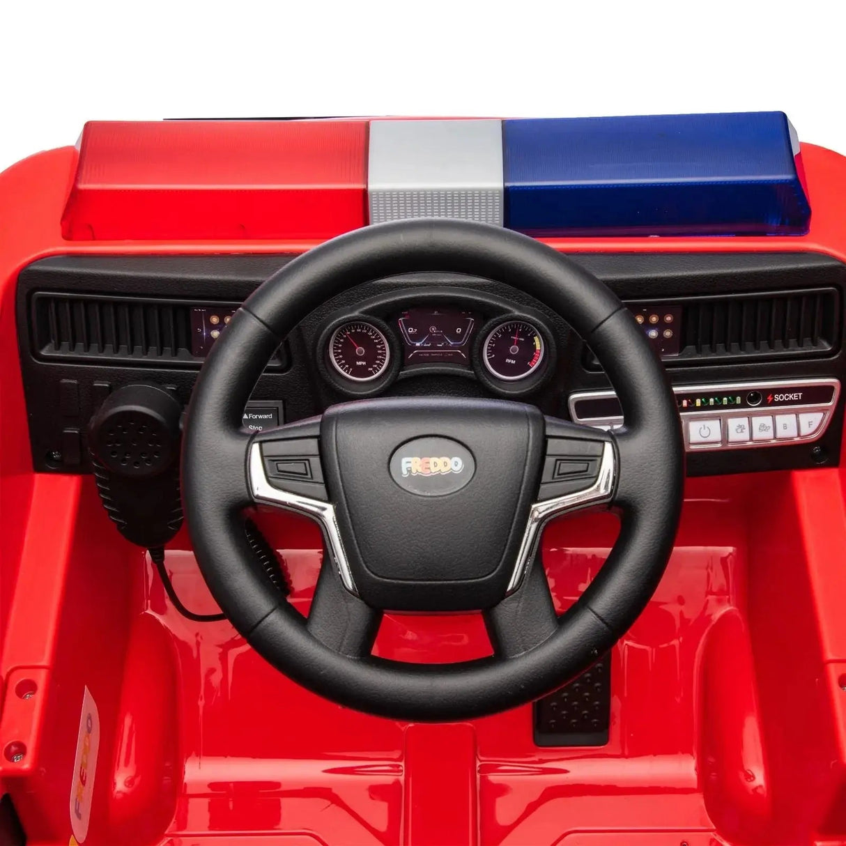 12V 1-Seater Ride-On Fire Truck with EVA Tires, Emergency Lights, Music, Remote