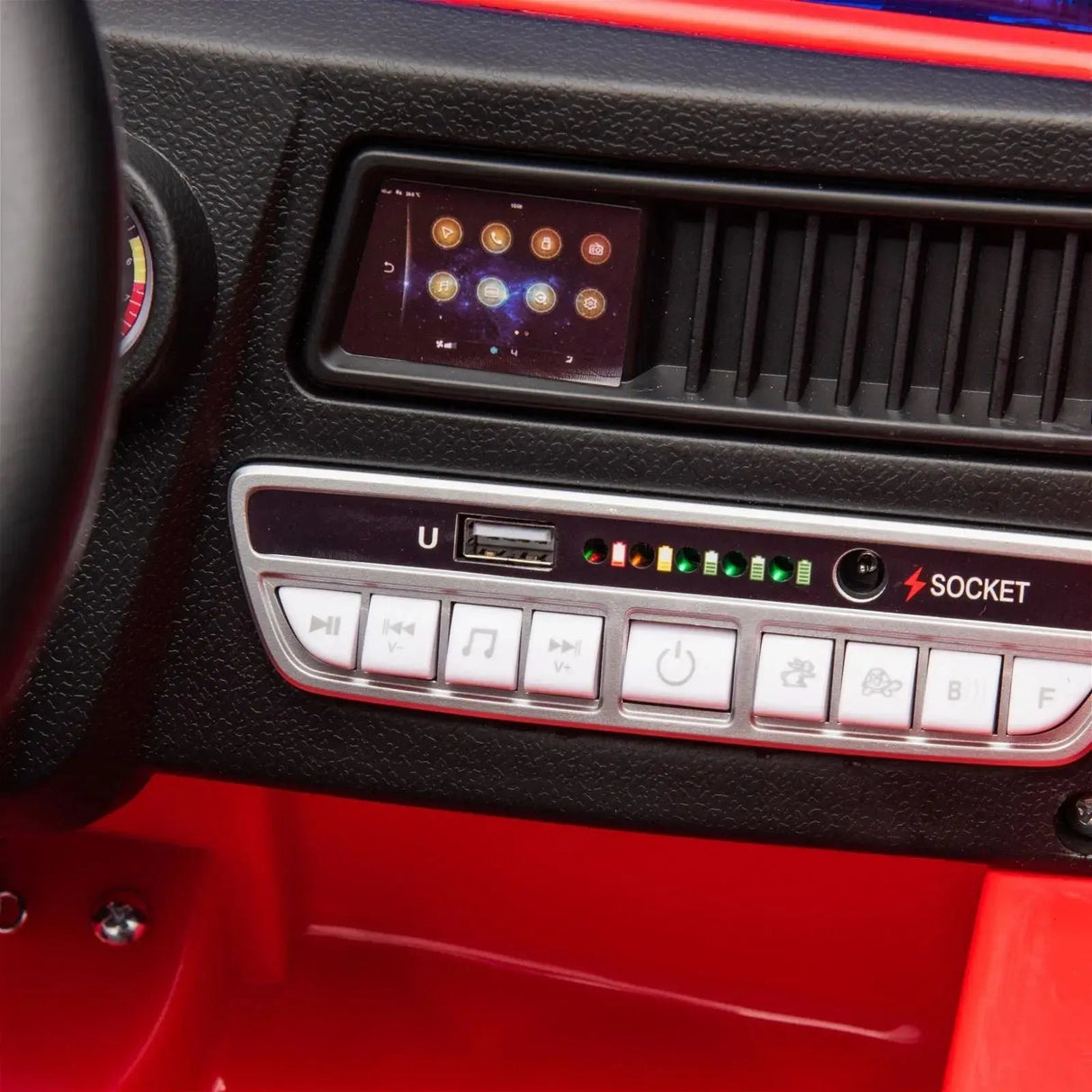 12V 1-Seater Ride-On Fire Truck with EVA Tires, Emergency Lights, Music, Remote