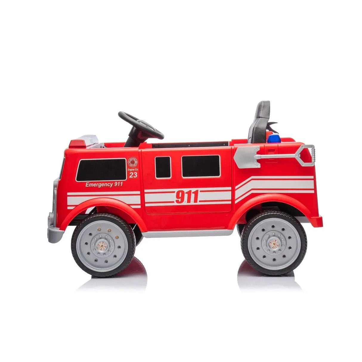 12V 1-Seater Ride-On Fire Truck with EVA Tires, Emergency Lights, Music, Remote