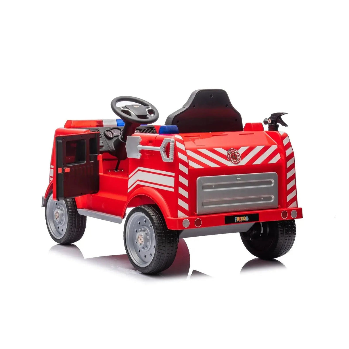 12V 1-Seater Ride-On Fire Truck with EVA Tires, Emergency Lights, Music, Remote