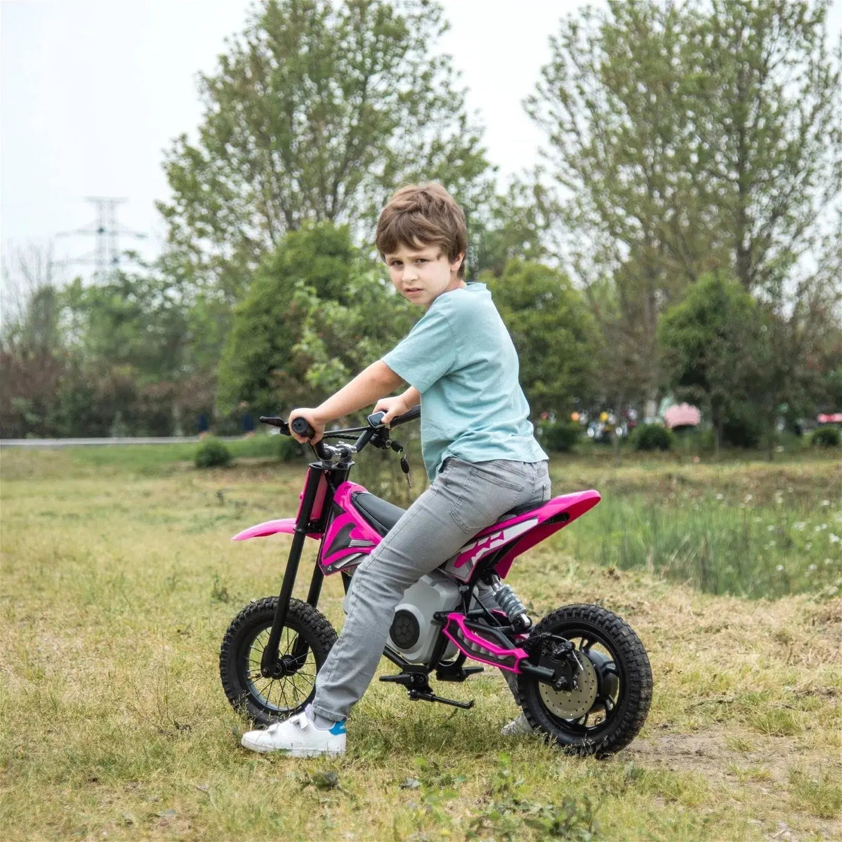 36V 350W High Speed Electric Dirt Bike with Brushless Motor for Big Kids with Air-Filled Rubber Tires