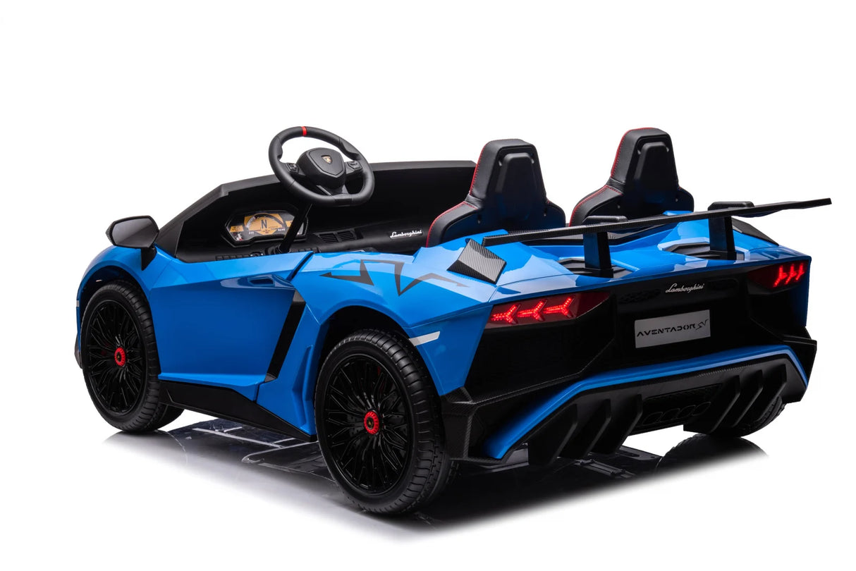Blue 24V/180W Lamborghini SV Limited Edition XXL Ride-On Supercar with Air-Filled Rubber Tires — 9MPH