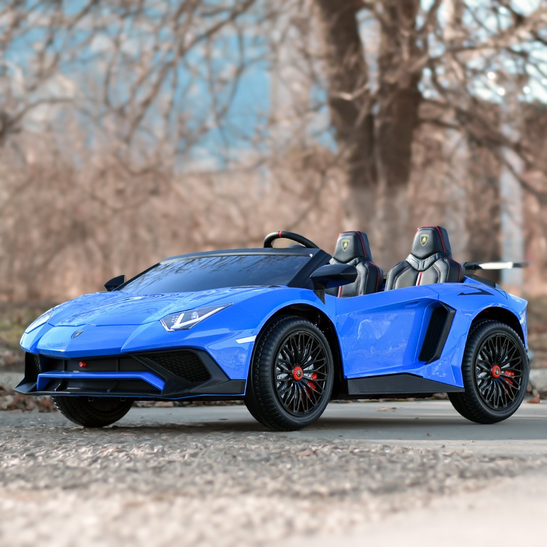 Blue 24V/180W Lamborghini SV Limited Edition XXL Ride-On Supercar with Air-Filled Rubber Tires — 9MPH
