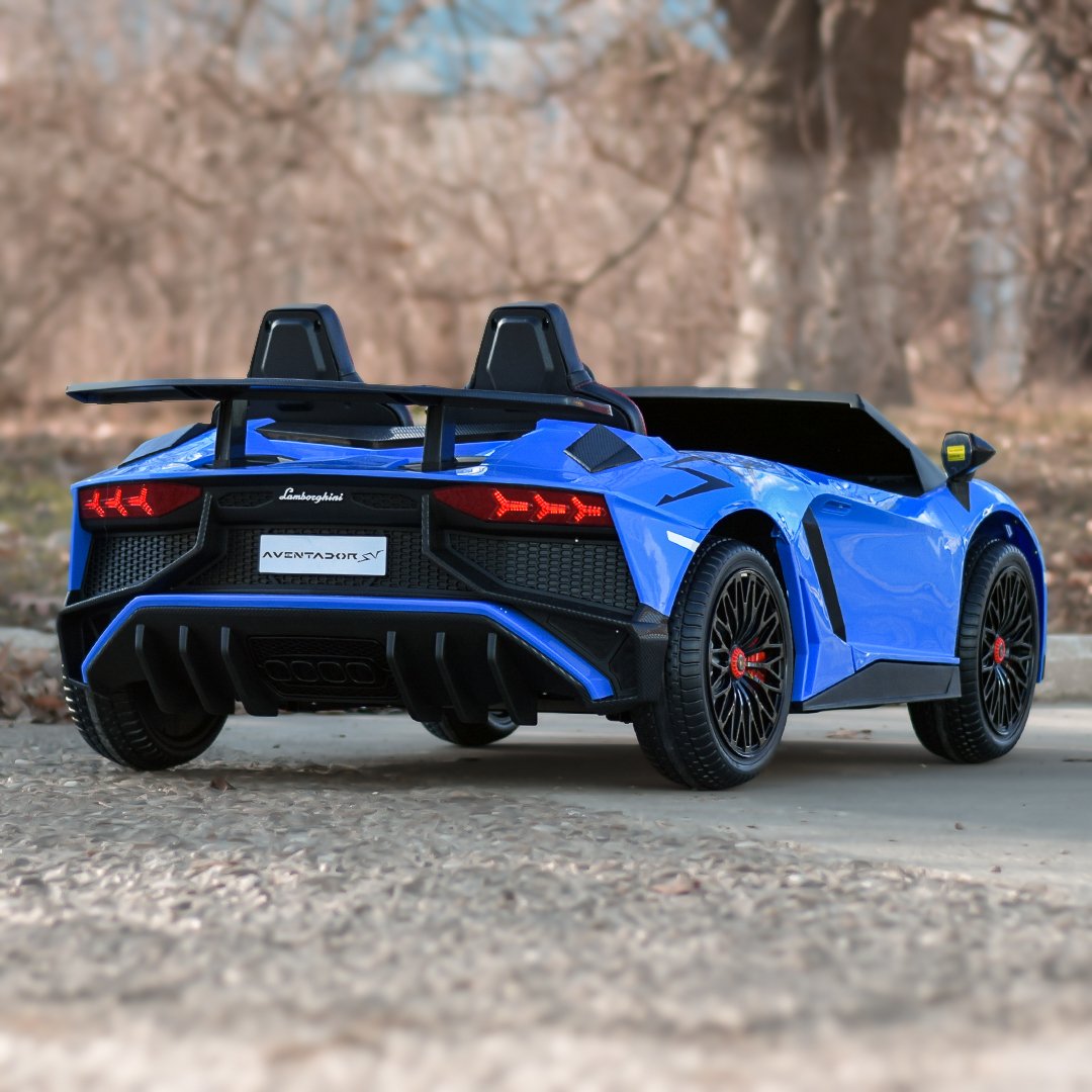 Blue 24V/180W Lamborghini SV Limited Edition XXL Ride-On Supercar with Air-Filled Rubber Tires — 9MPH