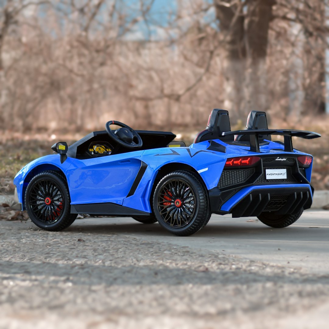 Blue 24V/180W Lamborghini SV Limited Edition XXL Ride-On Supercar with Air-Filled Rubber Tires — 9MPH
