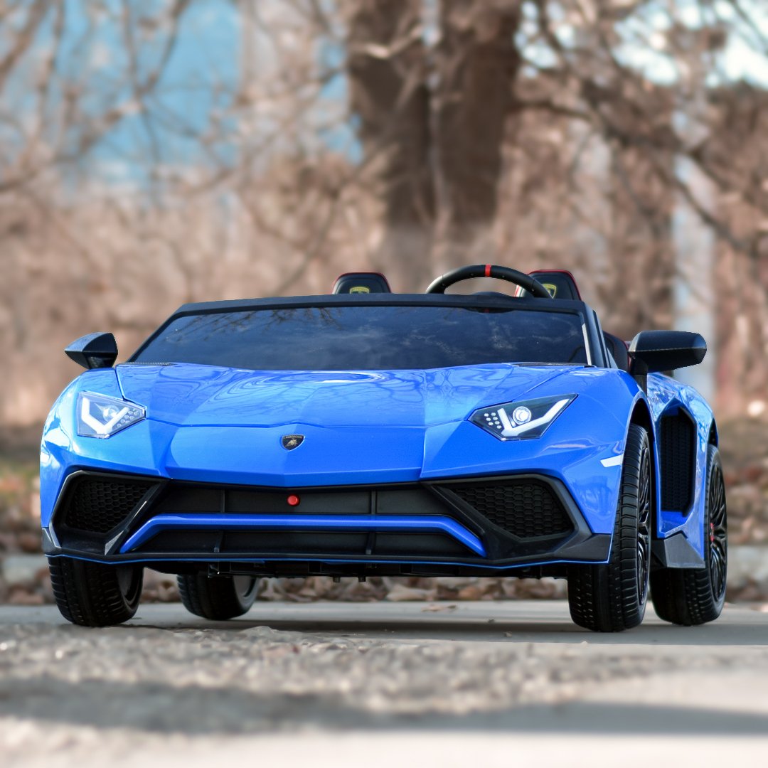 Blue 24V/180W Lamborghini SV Limited Edition XXL Ride-On Supercar with Air-Filled Rubber Tires — 9MPH