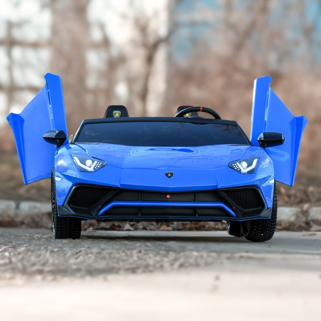 Blue 24V/180W Lamborghini SV Limited Edition XXL Ride-On Supercar with Air-Filled Rubber Tires — 9MPH