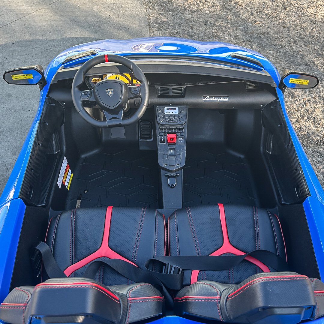 Blue 24V/180W Lamborghini SV Limited Edition XXL Ride-On Supercar with Air-Filled Rubber Tires — 9MPH