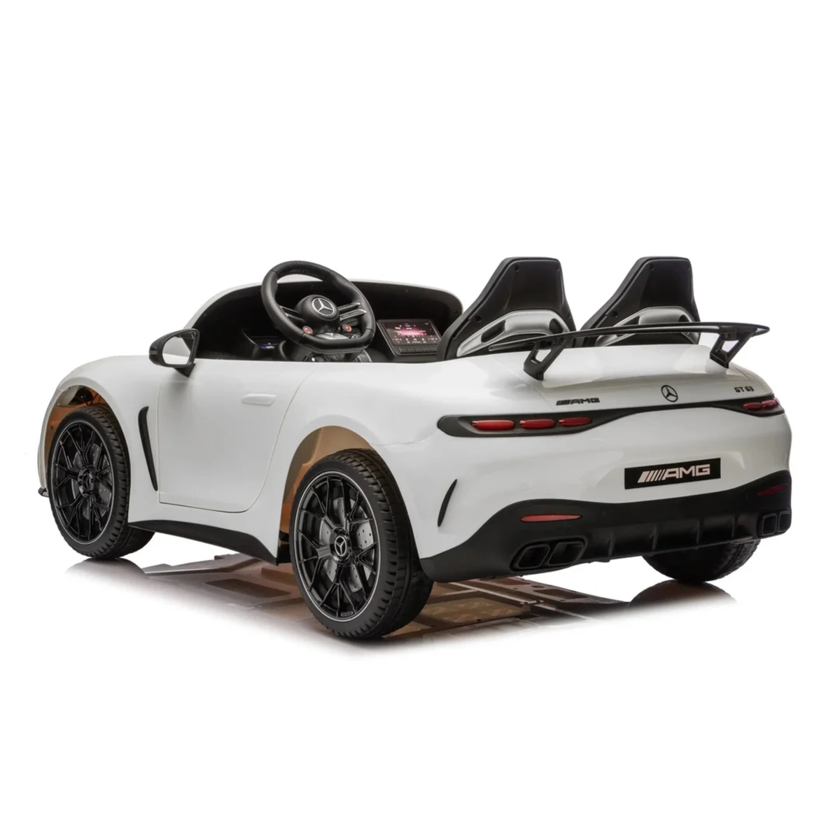 White 24V Mercedes AMG GT63 2-Seater Ride-On Car with EVA Tires, Music, Remote