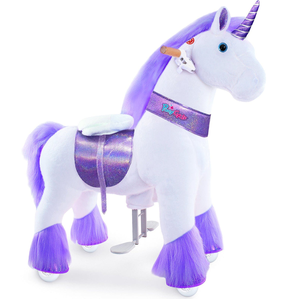 Toddlers Purple Indoor/Outdoor Ride-On Unicorn with Cushioned Seat, Anti-Slip Wheels (Ages 4–7)