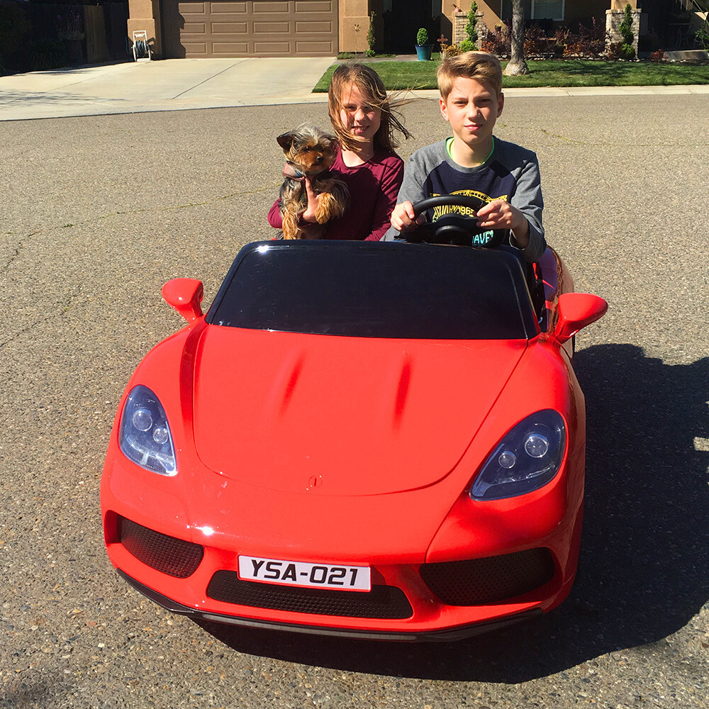 Red 24V/180W SuperSport XXL Big Kids Ride-On Car W/ Real Rubber Tires & Brushless Motor