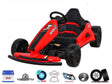 Meet the Red 24V Ultra-Violent Big Kids Complete Edition Drifting Go-Kart, featuring Speed on the front, a leather seat, rear lights, EVA rubber wheels, and a disc brake. Icons below highlight these thrilling features for young racers.