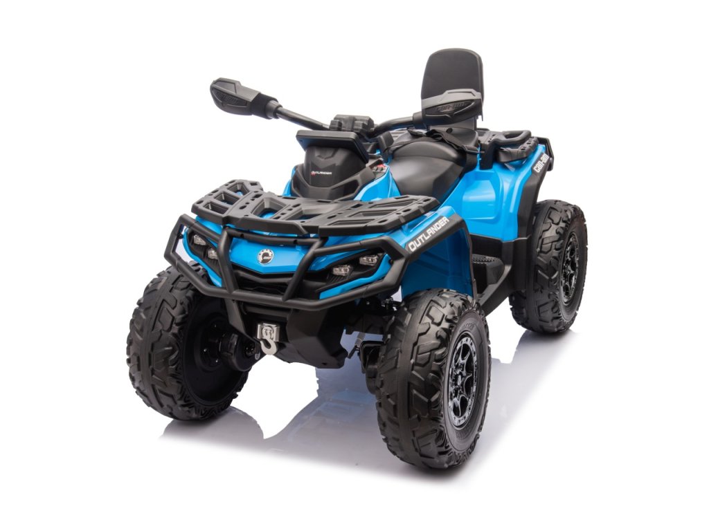 Blue 24V Premium Edition Can-Am Outlander 4WD Ride-On Quad ATV for 2 Kids