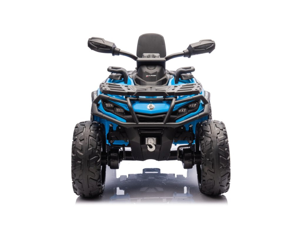Blue 24V Premium Edition Can-Am Outlander 4WD Ride-On Quad ATV for 2 Kids
