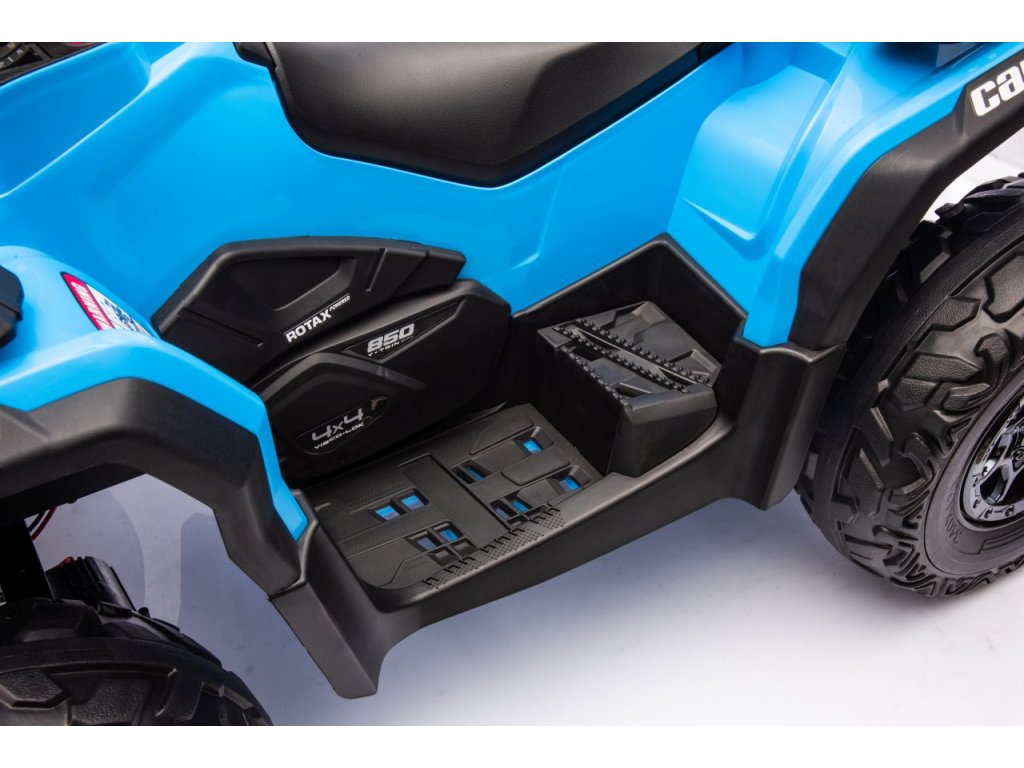 Blue 24V Premium Edition Can-Am Outlander 4WD Ride-On Quad ATV for 2 Kids