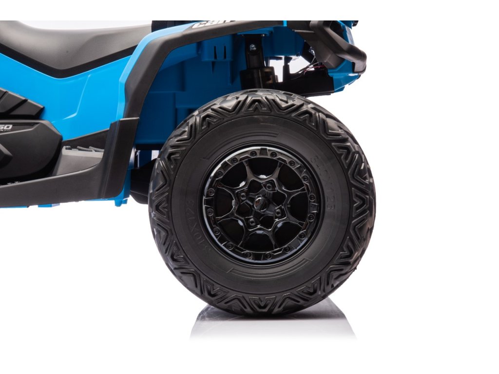 Blue 24V Premium Edition Can-Am Outlander 4WD Ride-On Quad ATV for 2 Kids