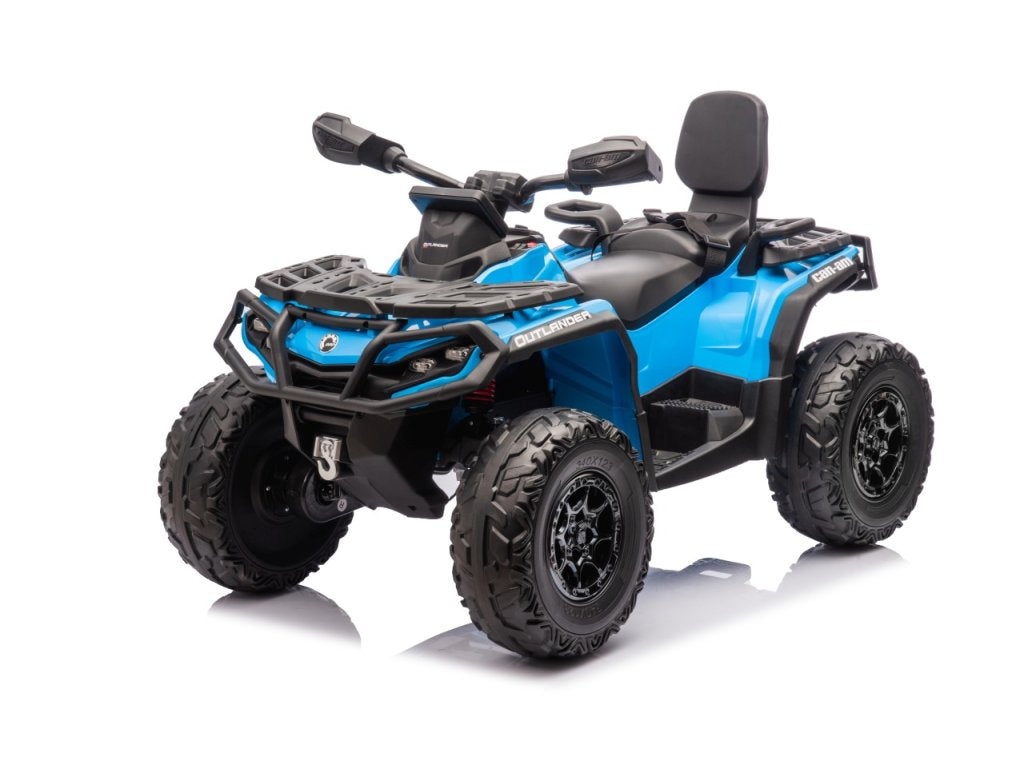 Blue 24V Premium Edition Can-Am Outlander 4WD Ride-On Quad ATV for 2 Kids