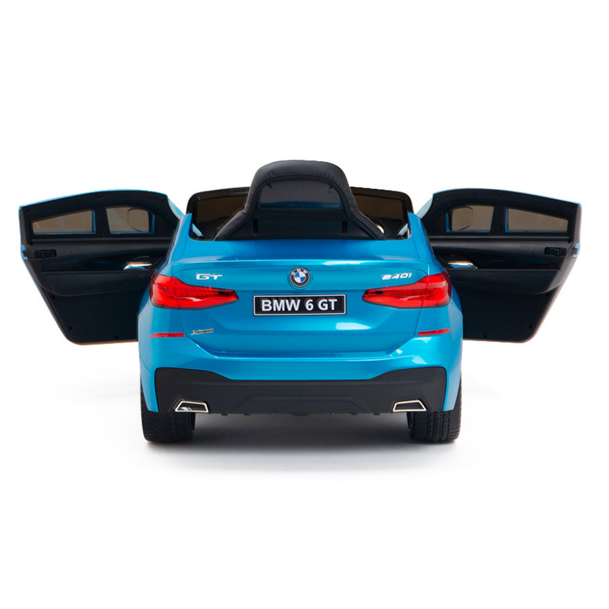 Blue 12V BMW GT Kids Licensed 1-Seater Upgraded Ride-On Car with EVA Wheels, Music, RC