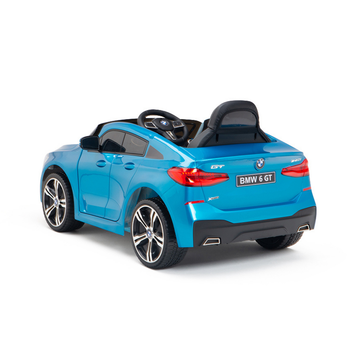 Blue 12V BMW GT Kids Licensed 1-Seater Upgraded Ride-On Car with EVA Wheels, Music, RC