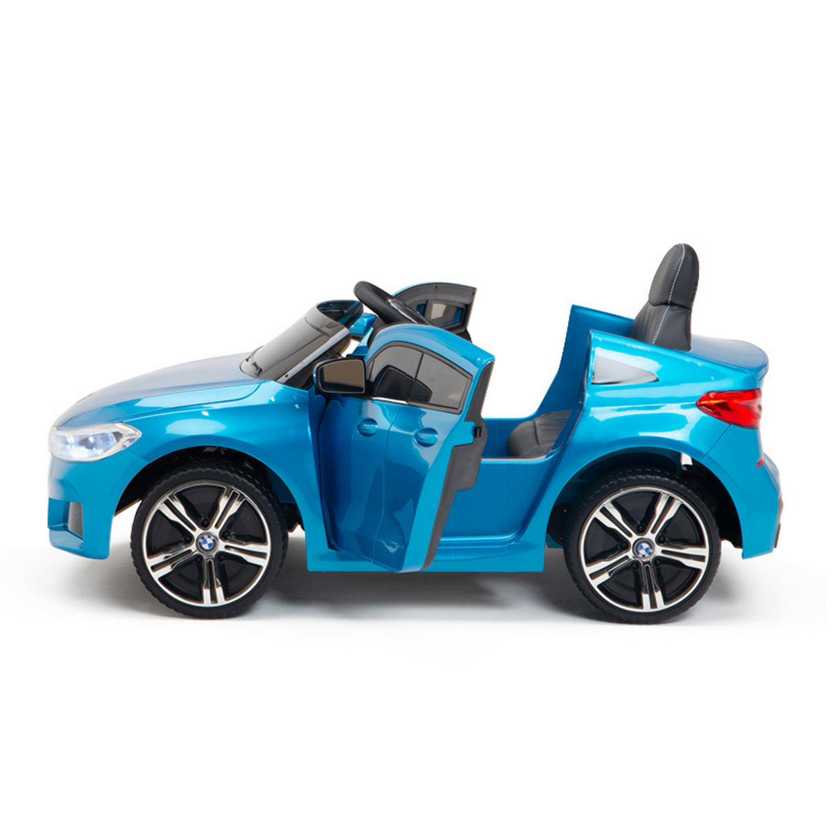 Blue 12V BMW GT Kids Licensed 1-Seater Upgraded Ride-On Car with EVA Wheels, Music, RC
