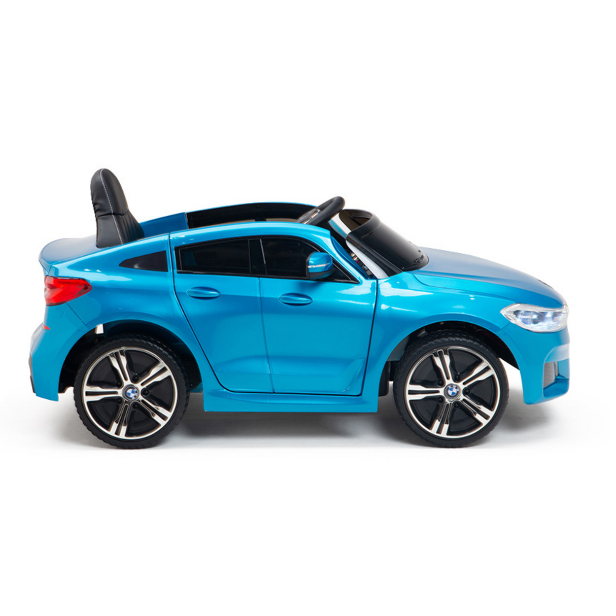 Blue 12V BMW GT Kids Licensed 1-Seater Upgraded Ride-On Car with EVA Wheels, Music, RC