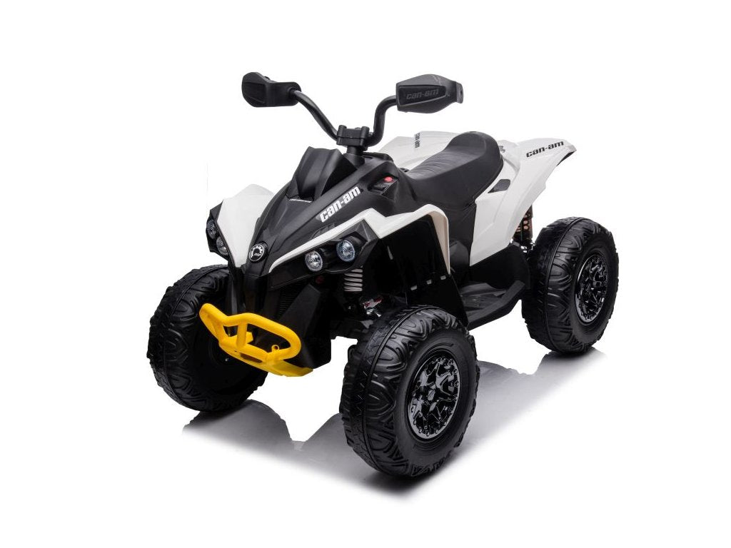 White 24V Premium Edition Can-Am Renegade 4WD Ride-On Quad ATV for Kids