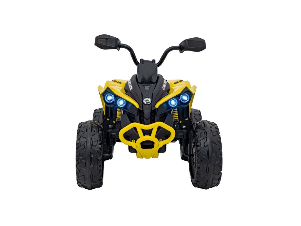 Yellow 24V Premium Edition Can-Am Renegade 4WD Ride-On Quad ATV for Kids