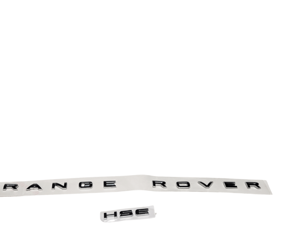 Elevate your childs ride with the 12V/24V Range Rover – Logo from KidsVIPOnline. Black Range Rover and HSE emblems stand out against a white background, making it perfect for branding. Dont miss this final sale opportunity!.