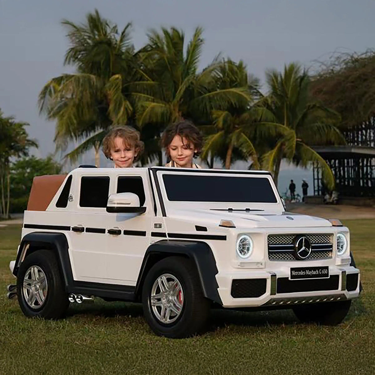 24V 200W Kids Mercedes-Benz Maybach 2-Seater Ride-On SUV with Air-Filled Rubber Tires, Music, Remote