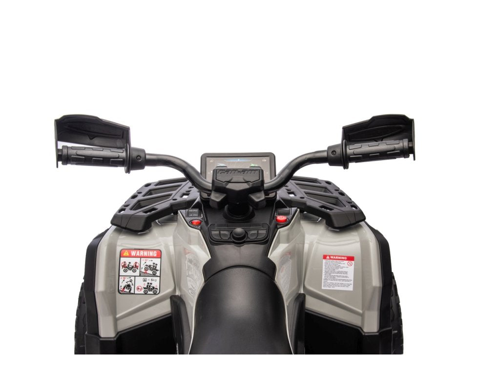 Grey 24V Premium Edition Can-Am Outlander 4WD Ride-On Quad ATV for 2 Kids