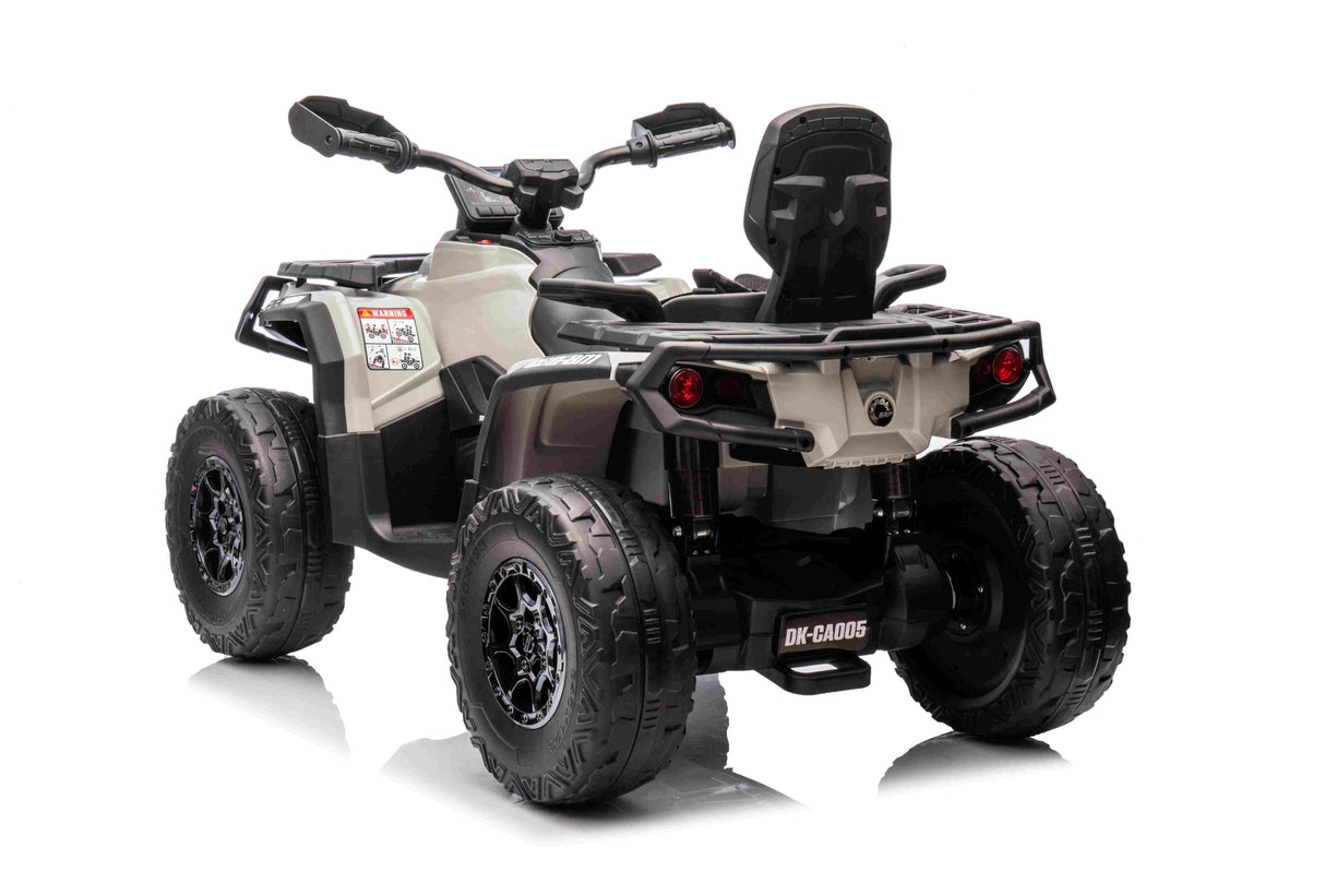 Grey 24V Premium Edition Can-Am Outlander 4WD Ride-On Quad ATV for 2 Kids