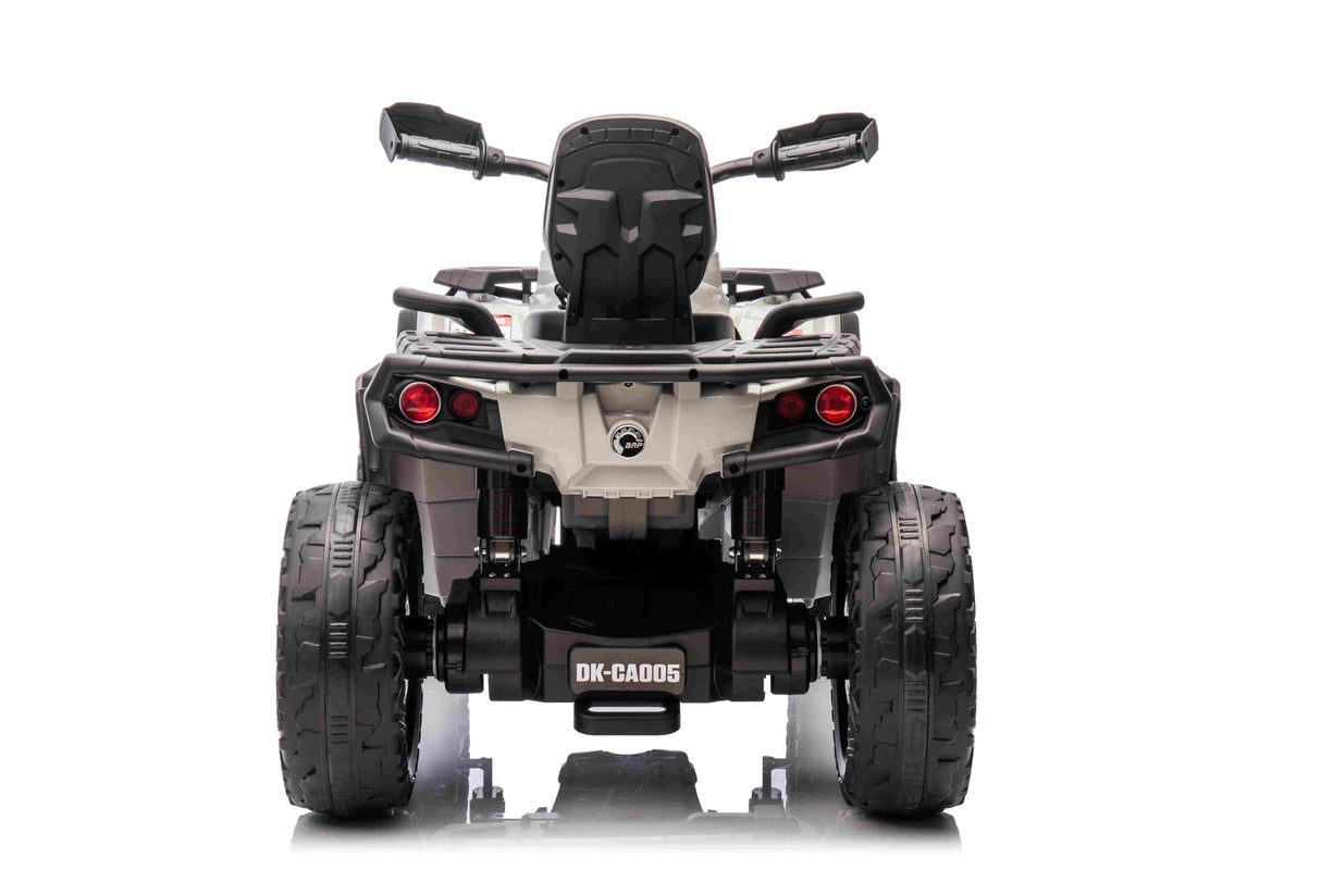 Grey 24V Premium Edition Can-Am Outlander 4WD Ride-On Quad ATV for 2 Kids