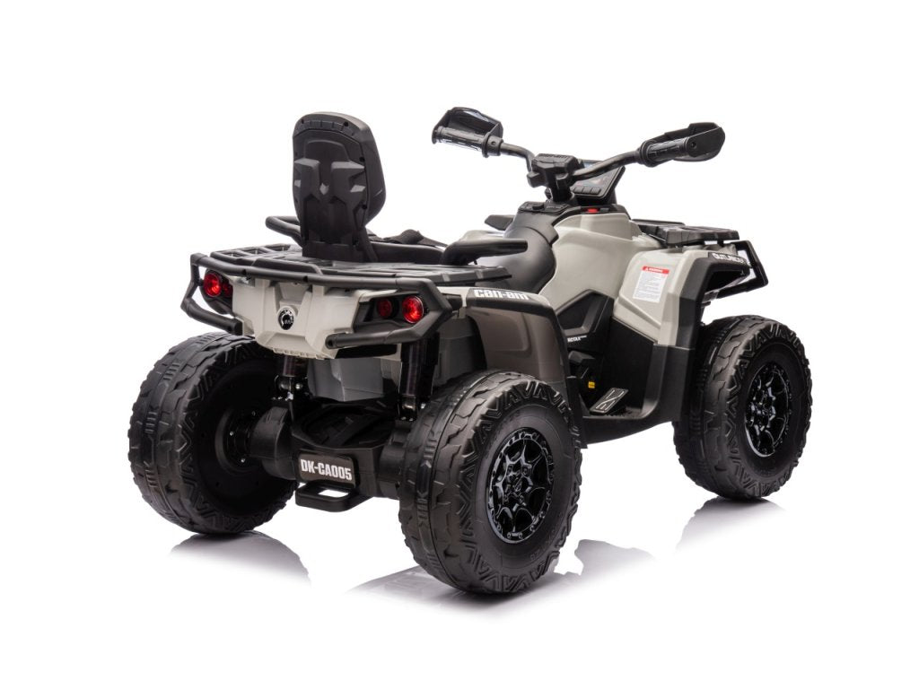 Grey 24V Premium Edition Can-Am Outlander 4WD Ride-On Quad ATV for 2 Kids