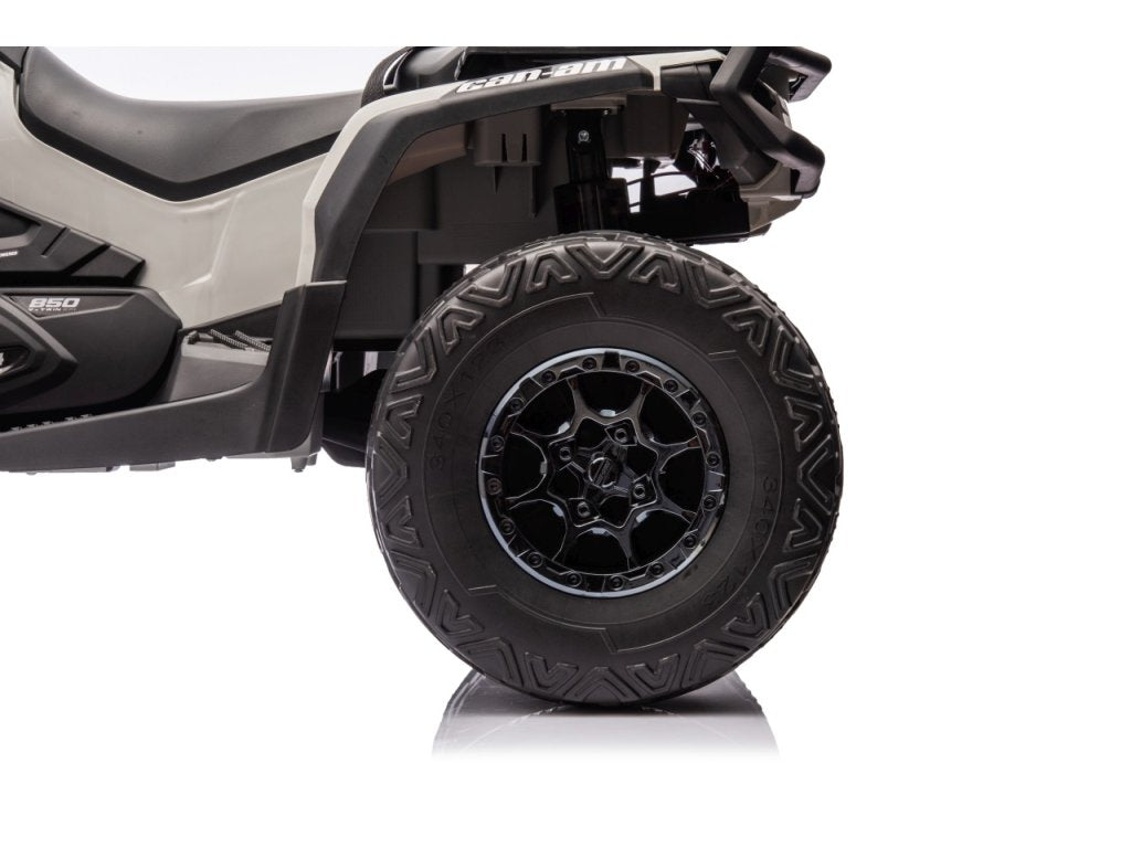 Grey 24V Premium Edition Can-Am Outlander 4WD Ride-On Quad ATV for 2 Kids